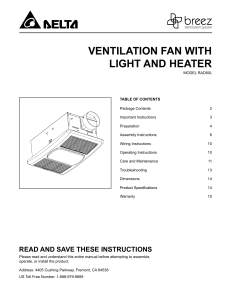 ventilation fan with light and heater