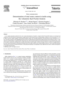 Determination of total water content in inulin using the