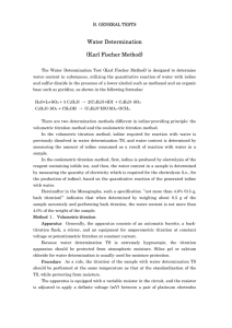 Water Determination (Karl Fischer Method)