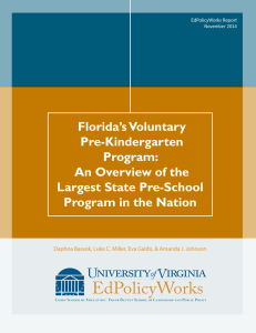 Florida`s Voluntary Pre-Kindergarten Program