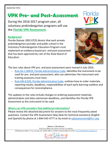 VPK Pre- and Post Assessment FAQ