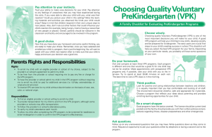 Choosing Quality Voluntary PreKindergarten (VPK)