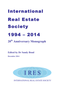 IRES 20 year monograph - International Real Estate Society