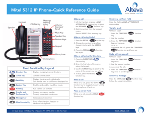 Mitel 5312 IP Phone–Quick Reference Guide