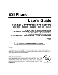ESI Phone User`s Guide for ESI Communications Servers