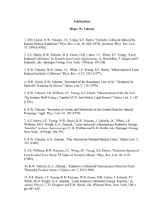 Publications Roger W. Falcone 1. DB Lidow, RW Falcone, JF Young