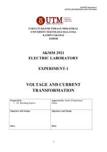 Labsheet experiment 1 SKMM 2921 Electric