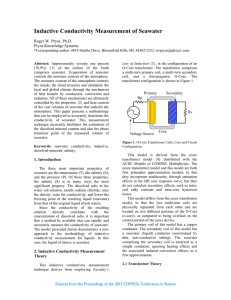 Inductive Conductivity Measurement of Seawater