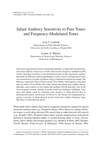 Infant Auditory Sensitivity to Pure Tones and Frequency