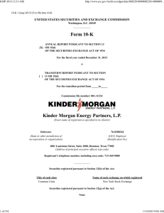 Kinder Morgan`s SEC 10-K filing