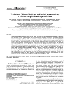Traditional Chinese Medicine and herbal hepatotoxicity