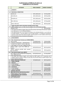 Tariff Schedule of NDMC - Delhi Electricity Regulatory Commission