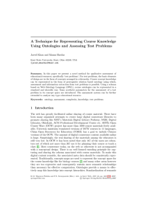 A Technique for Representing Course Knowledge Using Ontologies