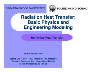 Radiation Heat Transfer: Basic Physics and Engineering Modeling