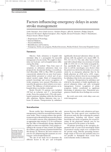 Factors influencing emergency delays in acute stroke management