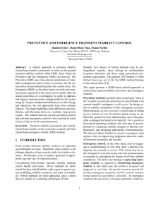 preventive and emergency transient stability control 1