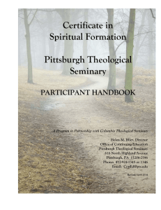 SFC Program Handbook - Pittsburgh Theological Seminary