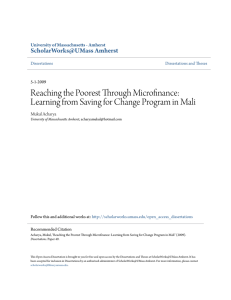 Learning from Saving for Change Program in Mali