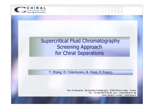 Supercritical Fluid Chromatography Screening Approach for Chiral