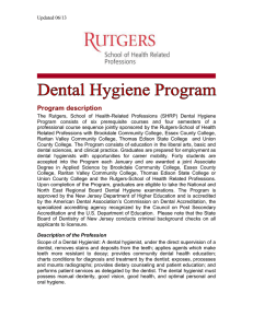 DENTAL HYGIENE PROGRAM - Rutgers