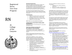 RN Brochure - College of the Canyons