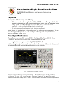 Combinational logic: Breadboard adders