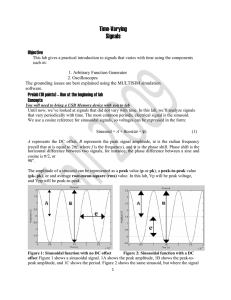 Time Varying Signals - Electrical and Computer Engineering