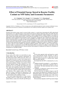 Effect of Potential Energy Stored in Reactor Facility Coolant on NPP