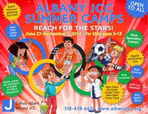 ALBANY JCC SUMMER CAMPS - Sidney Albert Albany JCC