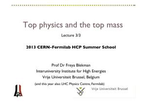 Top physics and the top mass - Indico