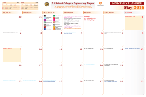 Month Wise Activity Calendar 2016-17