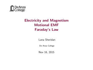 Lecture 33: Motional EMF, Faraday`s Law