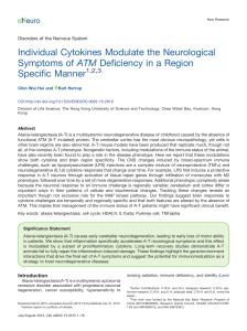 Individual Cytokines Modulate the Neurological Symptoms of ATM