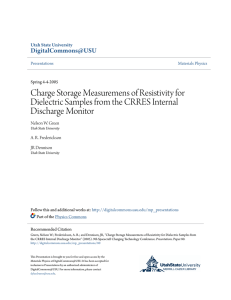 Charge Storage Measuremens of Resistivity for Dielectric Samples