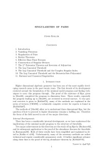 SINGULARITIES OF PAIRS János Kollár Contents 1. Introduction 2