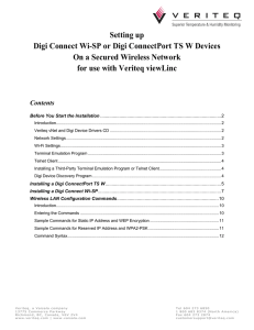 Setting up Digi Connect Wi-SP or Digi ConnectPort TS W