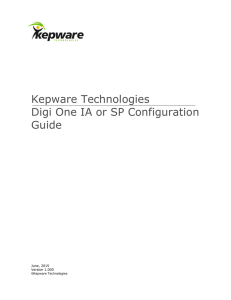 Digi One IA or SP Configuration Guide