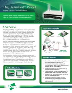 Digi Transport WR21 spec sheet - Wyless Connect, The leading