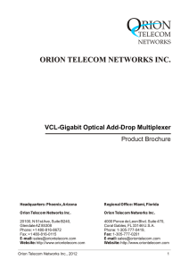 Gigabit Optical Add-Drop Multiplexer - Data Sheet
