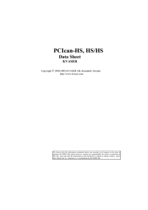 PCIcan-HS, HS/HS - Copley Controls
