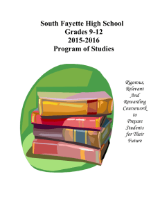 Program of Studies - South Fayette School District