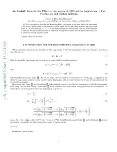 An Analytic Form for the Effective Lagrangian of QED and its