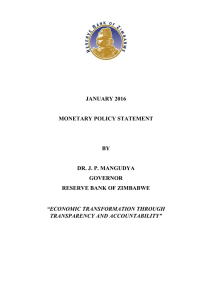 January 2016 Monetary Policy Statement