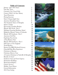 Table of Contents January - June 2016 Tours One