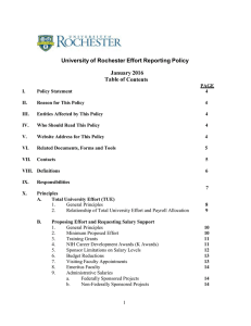 University of Rochester Effort Reporting Policy January 2016 Table
