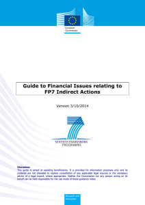 Guide to Financial Issues relating to FP7 Indirect Actions