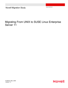 Migrating From UNIX to SUSE Linux Enterprise Server 11