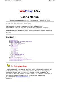 WinProxy 1.5.x : User`s Manual