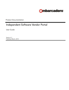 Independent Software Vendor Portal User Guide