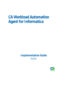 CA Workload Automation Agent for Informatica